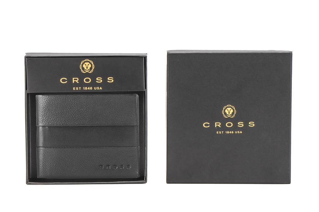 CROSS Chester Bi Fold Leather Wallet with Coin Pocket Soft Stone